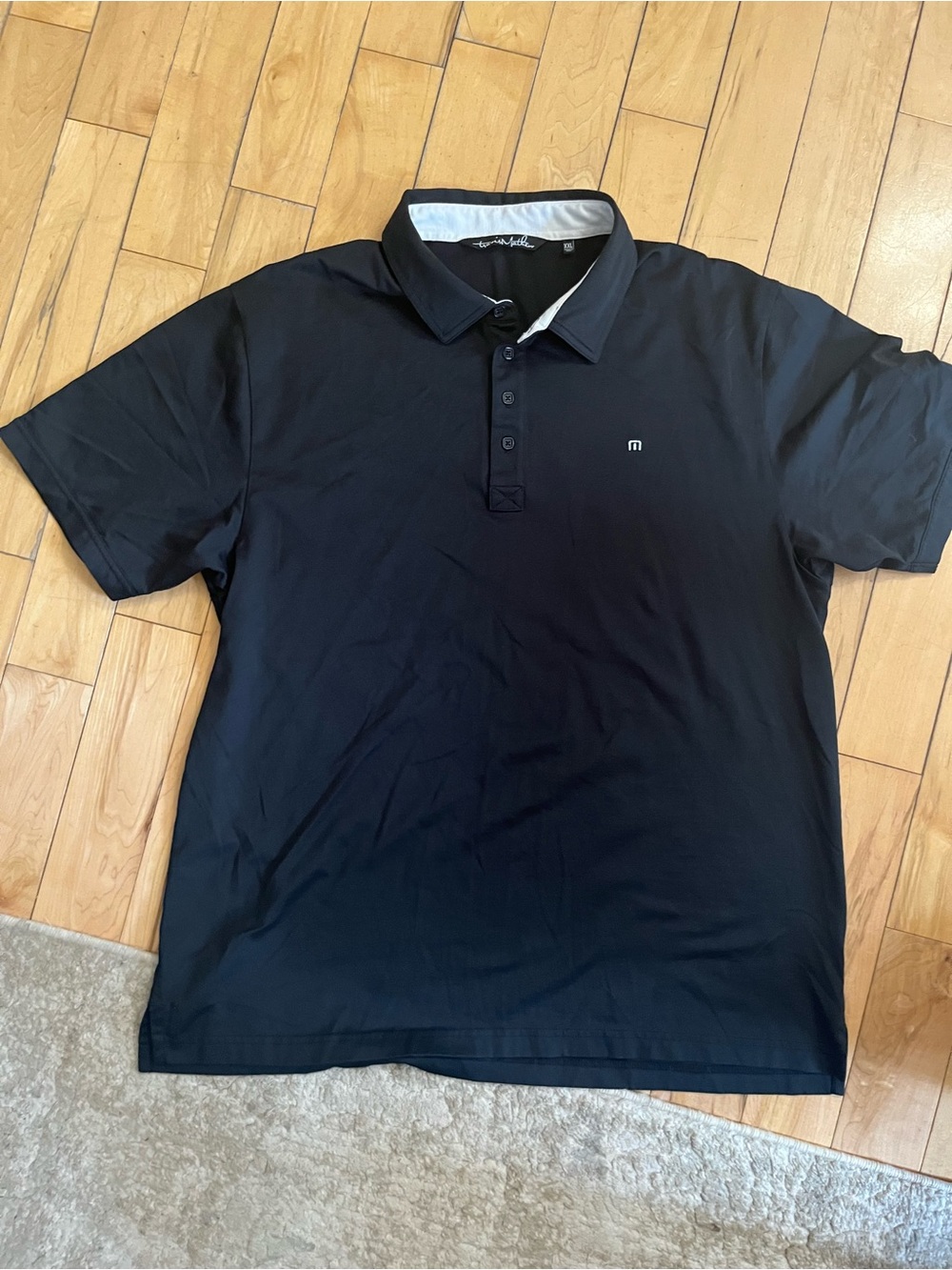 Travis Mathew Black Polo with White Contrast Collar